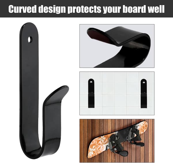 2 st Snowboard Wall Mount, Wall Mounting Clips Space Saving Design Set