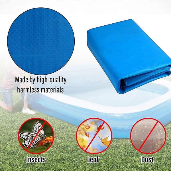 Pool Cover, Rectangular Pool Cover, Easy-to-Install Dustproof Pool Cover, Suitable for Frame Pool (220*150CM)