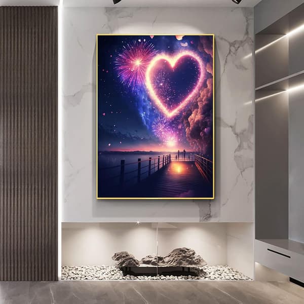30x40cm (Love Beach) Diamantmaling, 5D Diamantmalingssett for