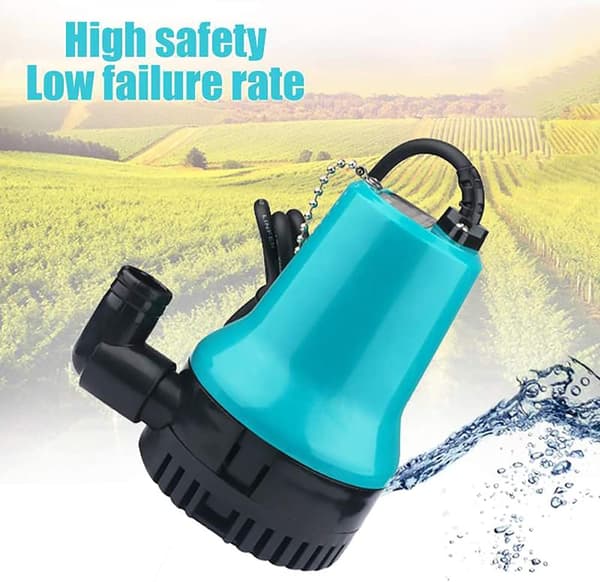 Solardriven dränkbar pump DC 24V (60W, 2.5A) 4.35m³/H vatten cirkulation bevattning fontän (blå)