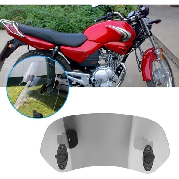 Motorcycle Windshield - Adjustable Clip-On Windshield Wind Deflector Windshield Accessories for Motorcycle Tawny