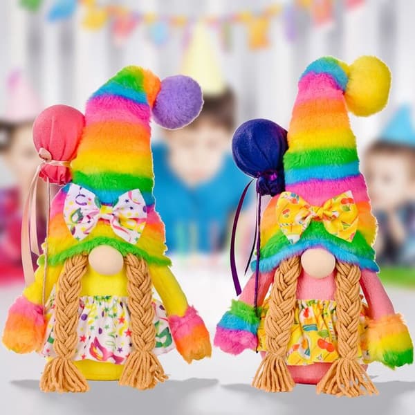Rainbow Gnome Doll - Birthday - Decorative Doll - Swedish Tomte - Scandinavian - Elf - Decoration - B