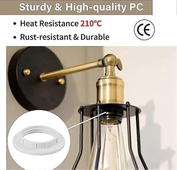 E14 Screw Ring for Lamp Holder, Heat-Resistant Threaded Ring for Lamp