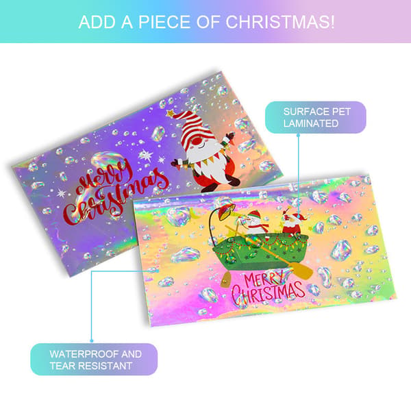 ##/100 Pieces Christmas Cards Rainbow Laser Card##/