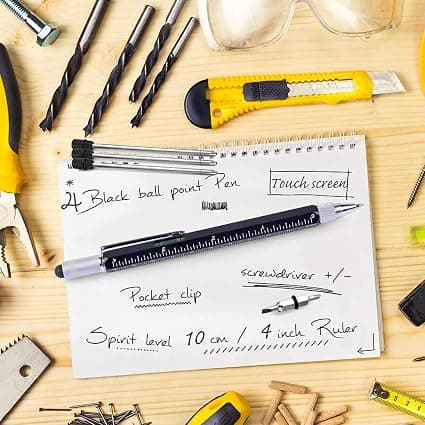 1 stk. 6 i 1 metal multiverktøjspen sort pen penna