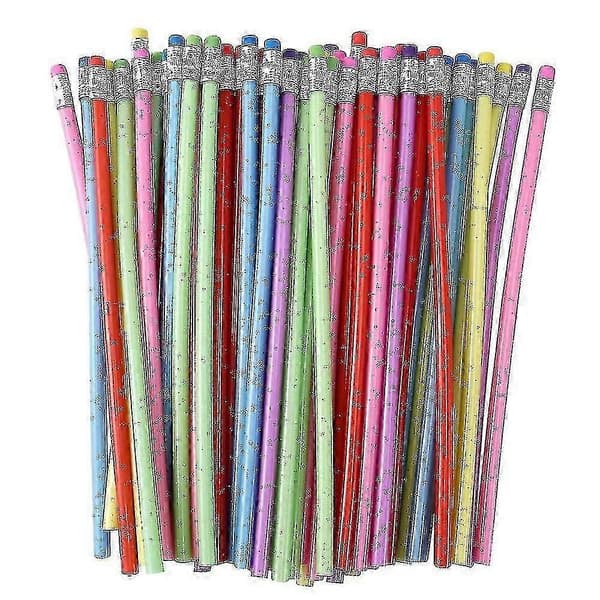 60 Pieces Bendable Pencils Flexible Soft Pencils with Eraser, Colorful