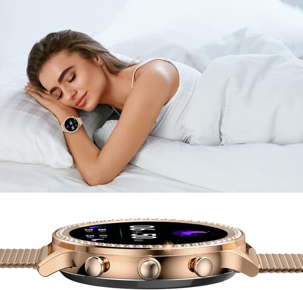 Smartklockor Kvinnor, Ring/Svara/Avvisa Samtal Fitness Tracker Klocka