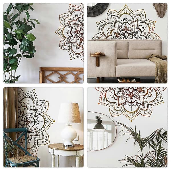 1 set mandala stickers self-adhesive wall decals room wall stickers kitchen mandala wall decorations