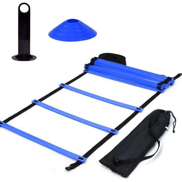 Speed Agility Training Kit, 19Ft Flat Ladder 10pcs Disc Cones for Athletic Training