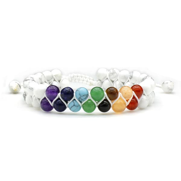 7 Chakra Healing Crystals Armband Kvinnors Reiki Sten Rep Fläta
