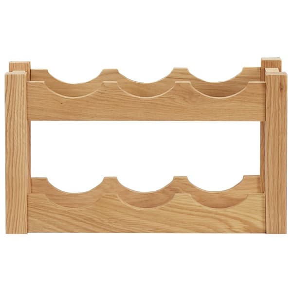 vidaXL Vinstativ for 6 flasker 37x21x21 cm heltre eik Brun brown
