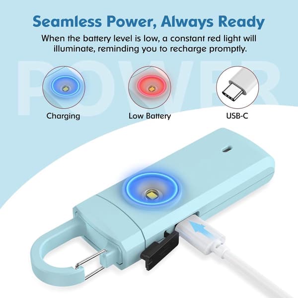 Personal Alarm - 2-pack - Powerful 130 dB Sound & Bright Flash - Personal Safety Alarm - Self-Defense