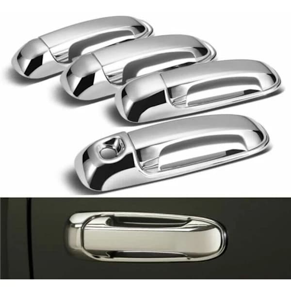 8 Pcs Car Door Handle Cover 4 Handle Covers for Ram 1500 2500 3500 4500 5500 2002-2008 Chrome