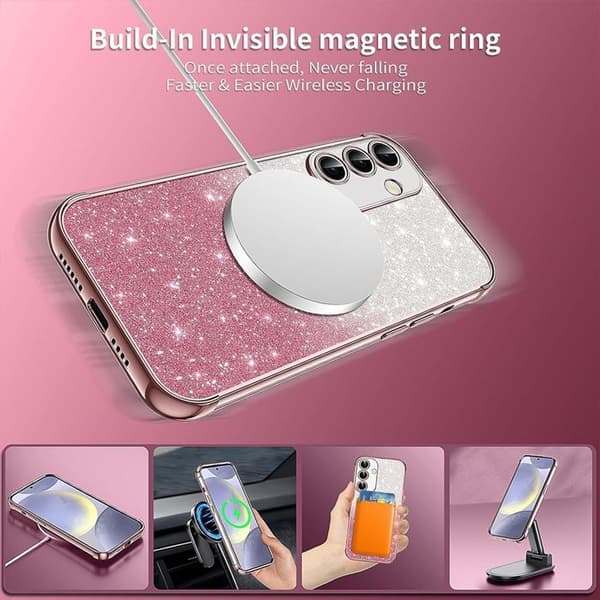 Booling Glitter Pink silikonikuori Samsung Galaxy A17 4G/5G-FY-