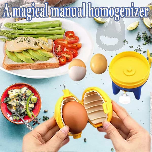 Egg Yolk Mixer, Quick Manual Egg Blender Portable Egg Machine, Egg Shaker Egg Spinner for Kitchen Egg Mixing TACJY Yellow-Blue