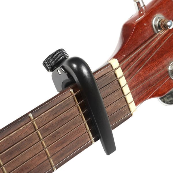 1 ST (Sort) Guitar Capo, Pro Legering Guitar Capo med Skruejustering