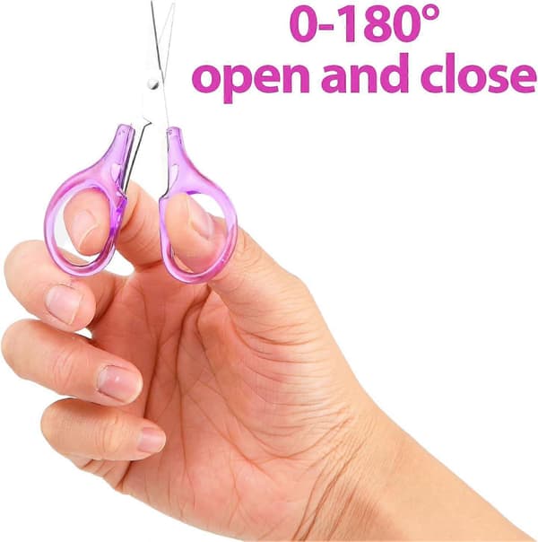 2-pack Små Sysaxar Rostfritt Stål, Precision för Broderi Quiltning Sömnad Stickning Hantverk (Rosa + Lila)