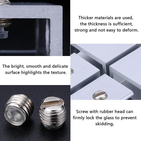 12 stycken glasklämmor, justerbart glasväggsfäste, 6 till 8 mm glashyllfäste
