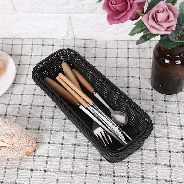 Innovative Chopsticks Storage Basket Restaurant Tableware Fork Spoon Holder Black S Size L240xW110xH50mm