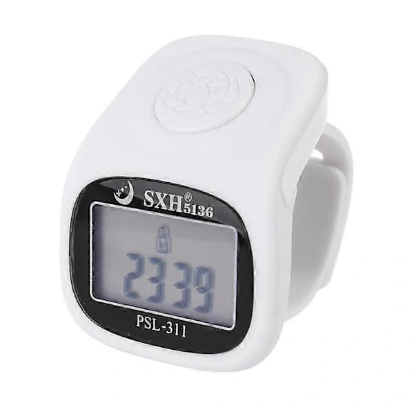 6 Digital Finger Tally Counter 8 Channels with Backlight Time Prayer Silicone Ring Pink