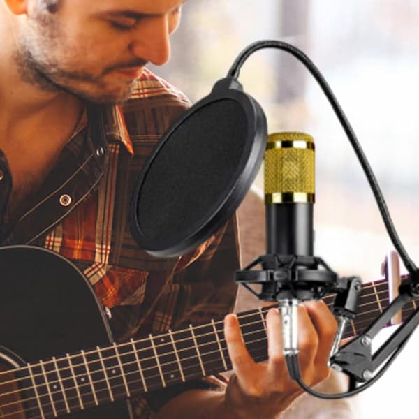 Generic Recording Set, Recording Microphone Set, Professional Live Streaming Equipment, User-Friendly Live Streaming Kit, Recording Studio [DB] gold gold