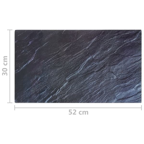 vidaXL Cutting Board 2 pcs with Natural Stone Pattern Tempered Glass Svart black
