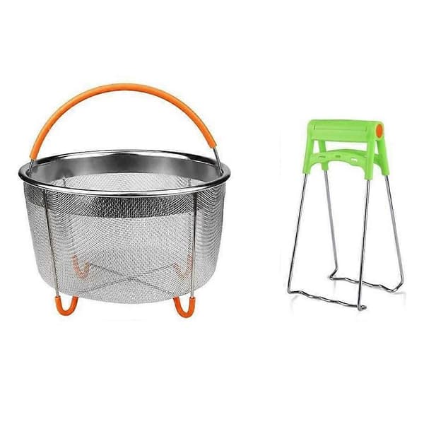 Dampkurv i rustfritt stål, Instant-Pot-tilbehør for Ninja Foodi trykkoker og Multi
