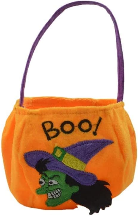 Halloween Godispåsar, Bus eller Godis-påsar, 2-pack Hållbara Pumpapåsar för Barn