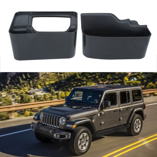 2-pack Gear Shift Organizer Container Car Interior Accessories Fits Jeep Wrangler JL 2018-2019
