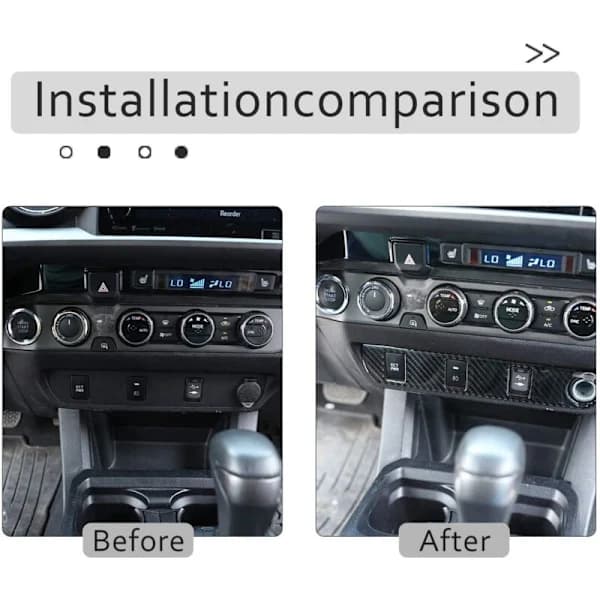 Decorative Carbon Fiber Stickers for Center Console Button Panel, Fits Cars 2015-2020