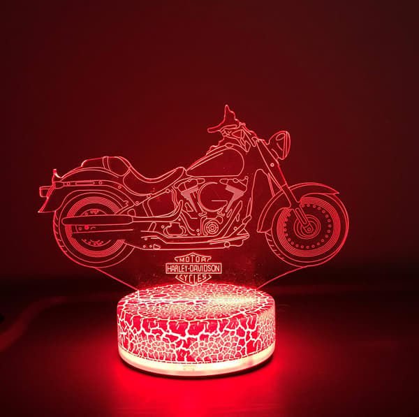 3D LED Natlampe Kompatibel med Harley Davidson Motorcykel 7 Farver[JUN]