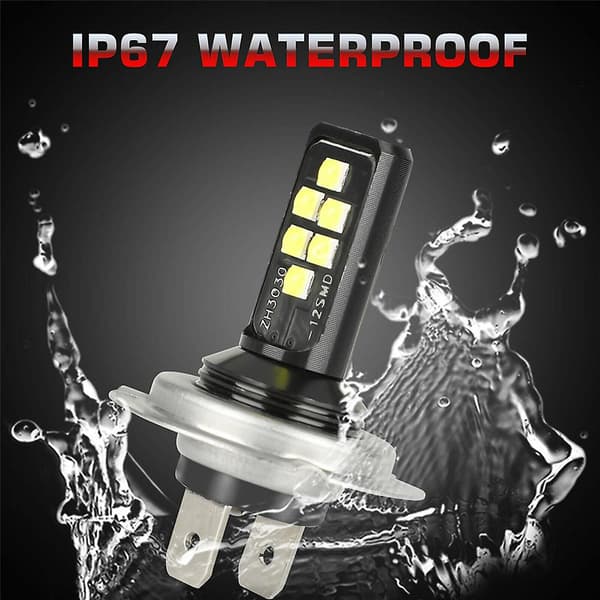 4x H7 LED-frontlyktsett for fjernlys og nærlys 120W 60000lm Super Bright 6000k Hvit