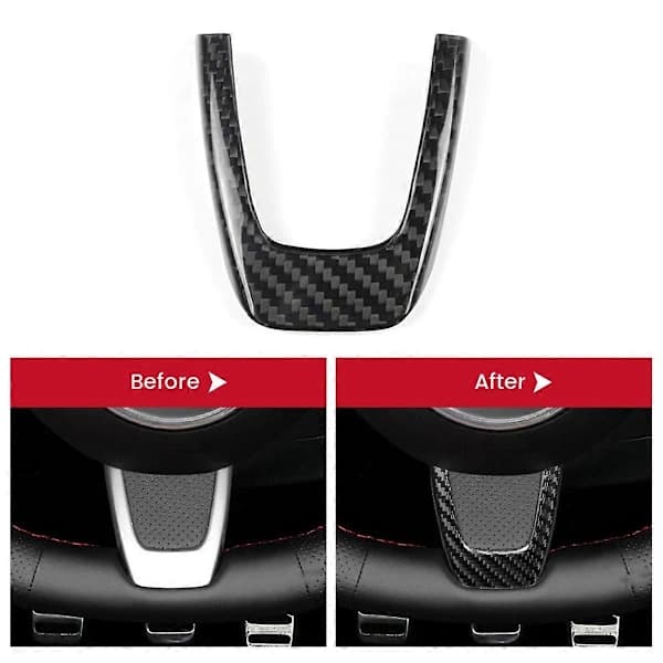 Äkta kolfiber-dekal för Fiat 500 Abarth 595 2012-2015 rattdekor tillbehör