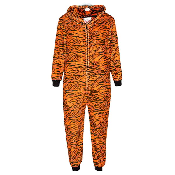 Barn Unisex Tiger Tryckt Loungewear Onesie - STØRRELSE: 9-10 År
