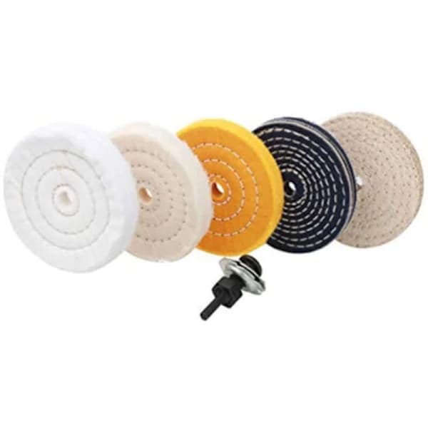 Four polishing discs for 4-inch bench grinders and one accessory
