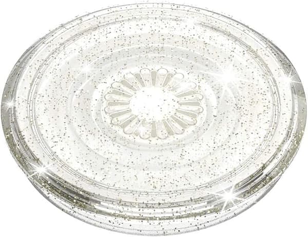 med utbytbart lock Kompatibel med telefoner och surfplattor - klart glitter silver[LD]