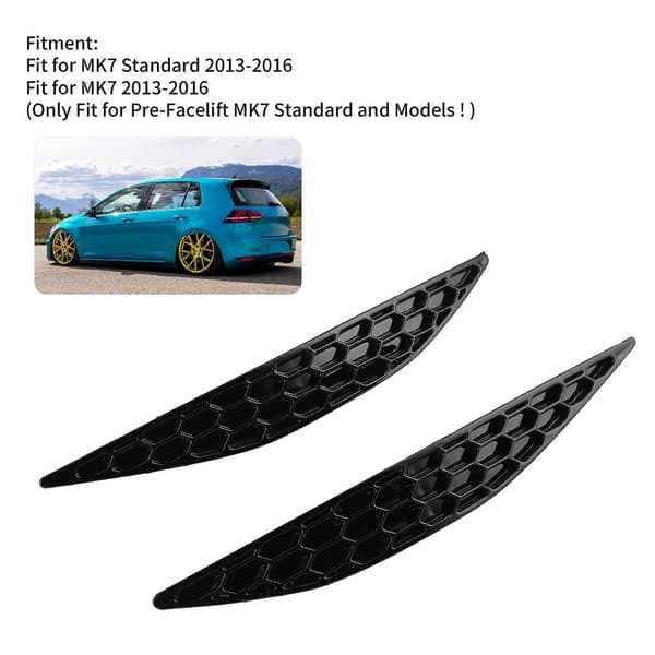 2 stk. blank sort bagkofangerreflektor Honeycomb Delete Sæt passer til MK7 2013-2016