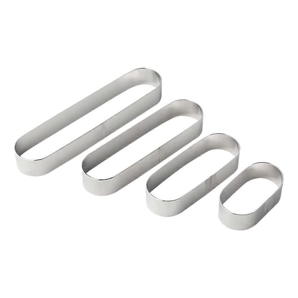 Mousseform i rustfrit stål, lang oval tiramisu bageform, mini kageforme til kager, tærter, desserter