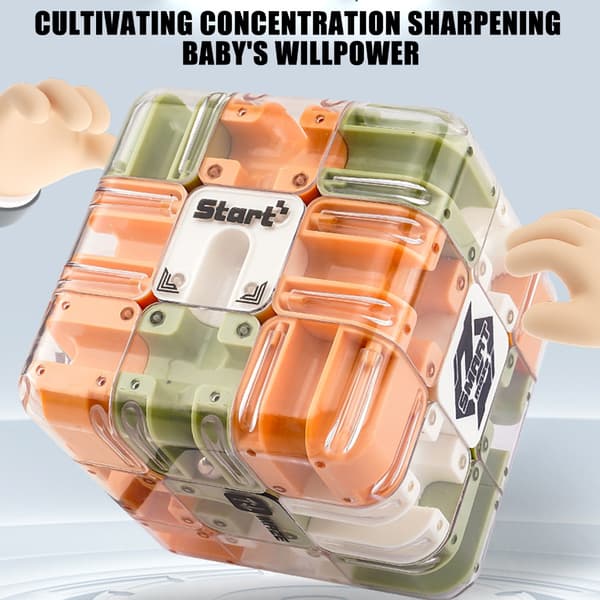 Stimulerende Gyro Puzzle Cube | 3D Labyrint Hjernetrimleke for Barn & Voksne [JUN]