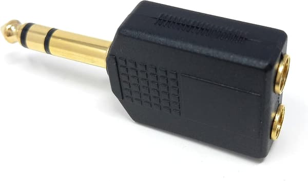 1 stk 6,35 mm 1/4 tomme Stereo Jack Splitter Kabel Adapter Ledning 1 x Han til 2 x Hunstik, Han til Hun