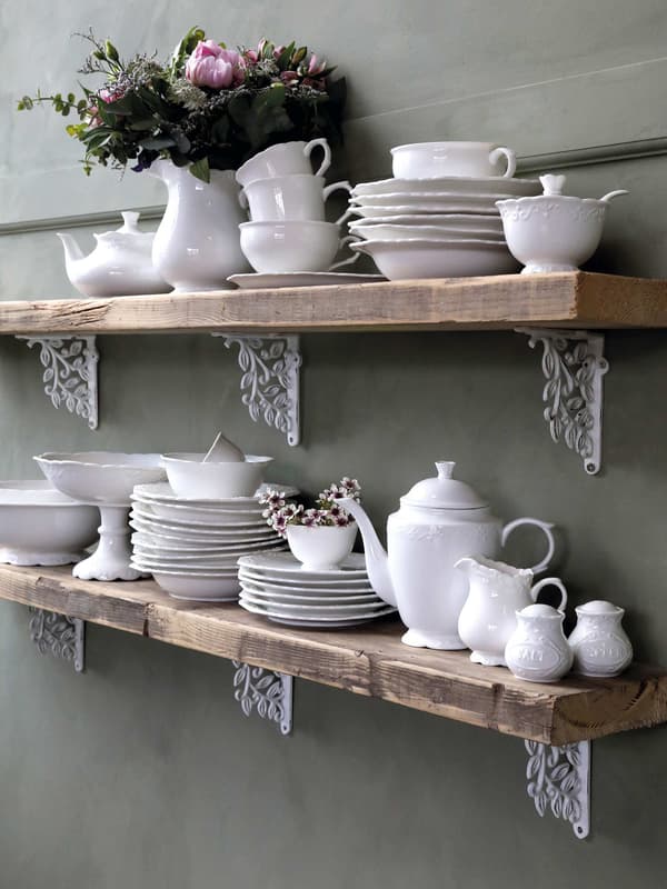 Provence Serveringsfad 3 rum 33 cm – Hvidt porcelæn | Chic Antique Vit white