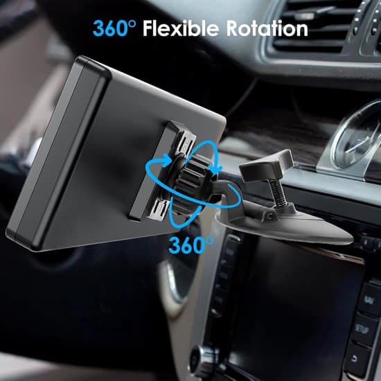 Universal CD-slotmontering til CarPlay-skærme, 360° roterende GPS-bilholder [JUN]