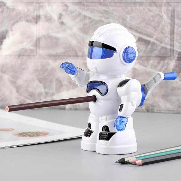 Manuell håndsveiv blyantspisser med robottegning for barn