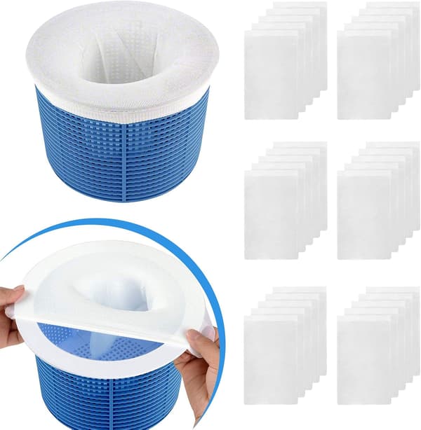 Skimmerstrumpa, 30-pack, Pool & Spa Filter Kompatibel med Skimmer, Tar bort Djurhår & Små Skräp [JUN]