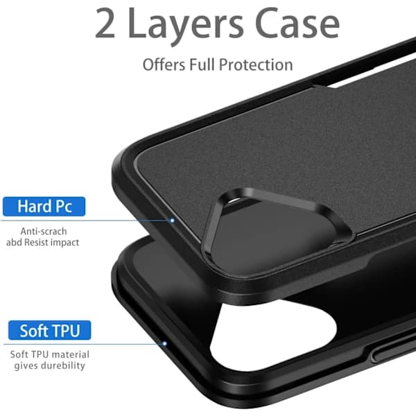 Designet til iPhone 16 Cover Sort, Kraftig Beskyttelse Stødsikkert Anti-ridse Mobilcover til iPhone 16 6,1 tommer sort
