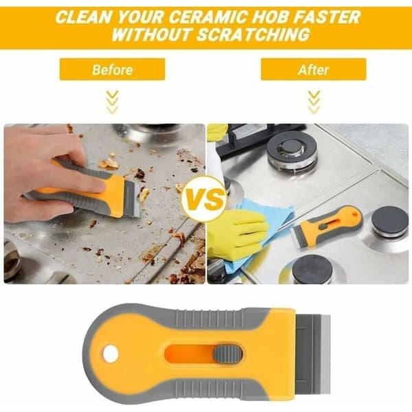 Glass and Ceramic Scraper with 20 Spare Parts for Gasket Labels and Decals