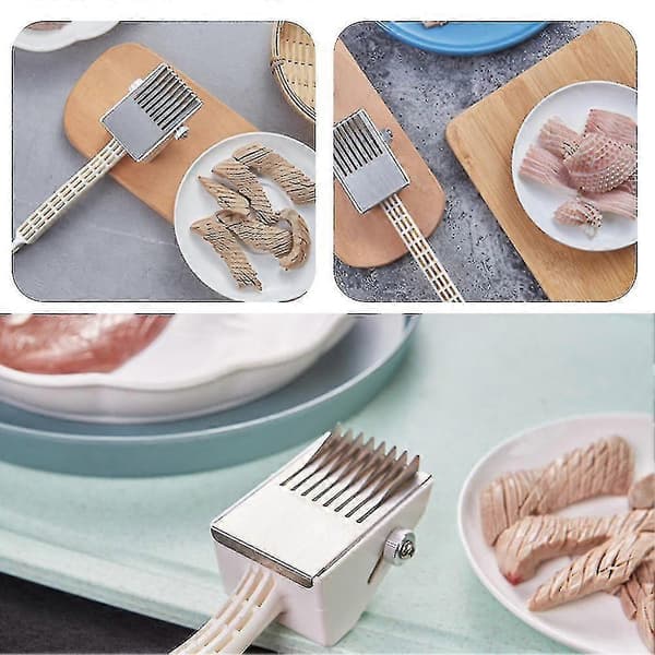 Kødsmørner til blæksprutte og søøre, 8 blade, rustfrit stål til hjemmekøkken