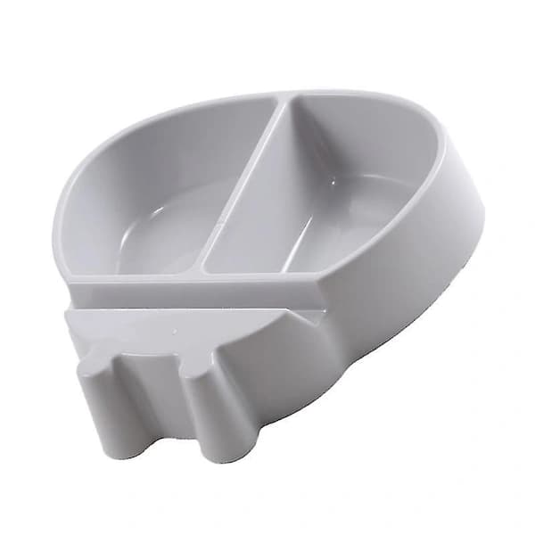 Snack Tray with Phone Holder, 2-Compartment PP Serving Dish for Candy, Fruit, Nuts, Home Party, Grey