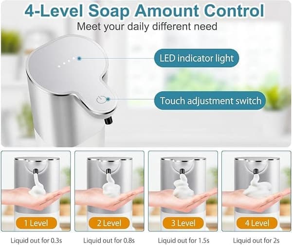Automatic Sensor Hand Soap Dispenser – 360ml – Wall-Mounted Electric Soap Dispenser for Kitchen, Bathroom, and Office