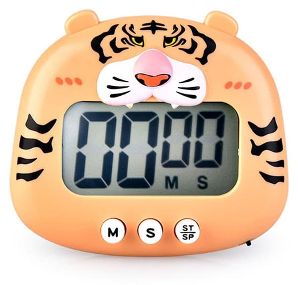 Digital Kjøkken Timer Magnetisk Egg Timer, Ideell Kjøkken Timer for Matlaging, Baking, Sport, Studier, Tiger Oransje